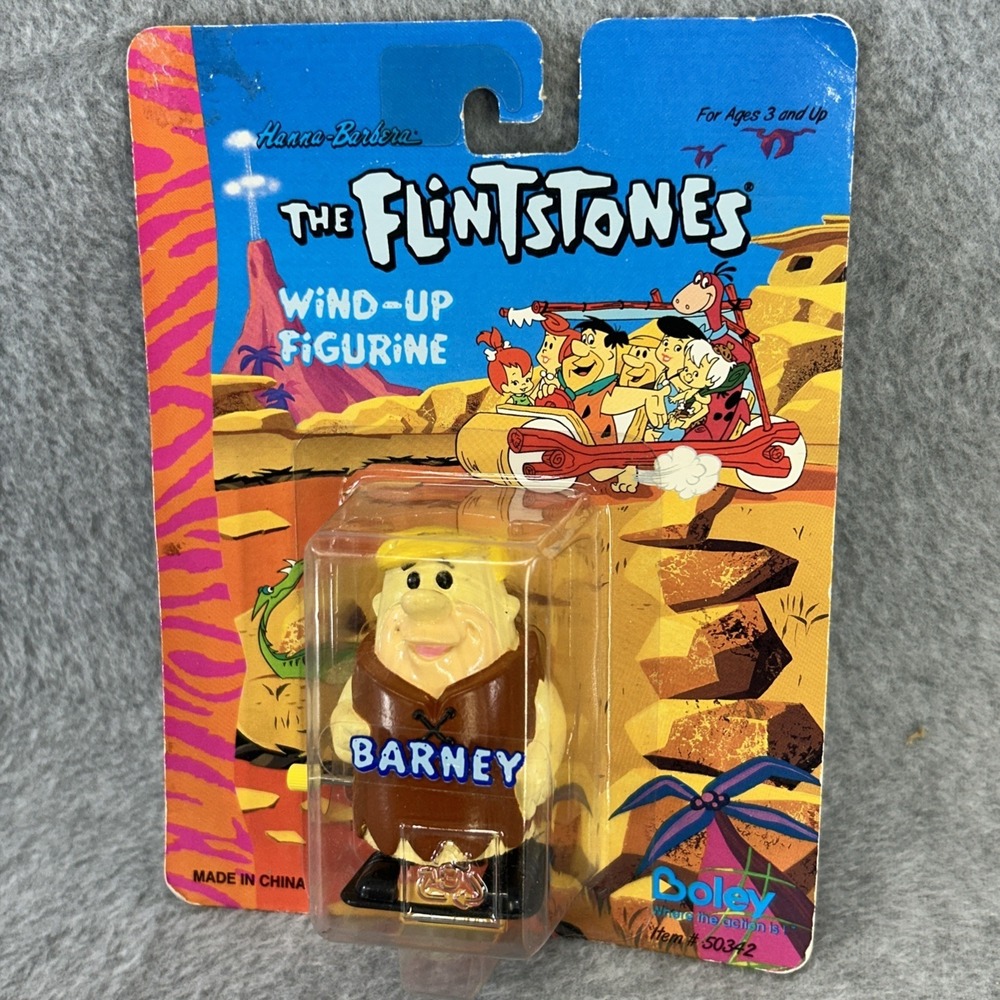 Barney Rubble Kids Brown Boley The Flintstones Wind-Up Walker Toy 1994 OS